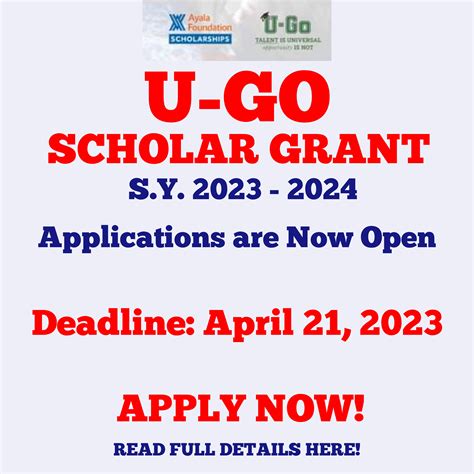 U Go Scholar Grant Program Is Now Open For Applications