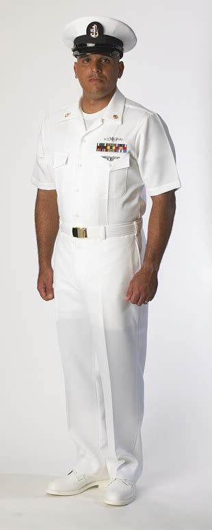 U S Navy Male Chief Petty Officer Summer White Service Uniform