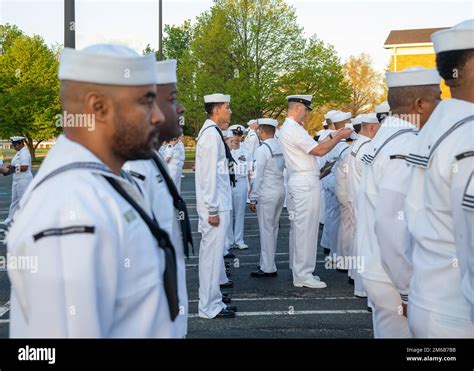 U S Navy Sailors Take Part In A Uniform Inspection At Naval Health Clinic Quantico Quantico Virginia