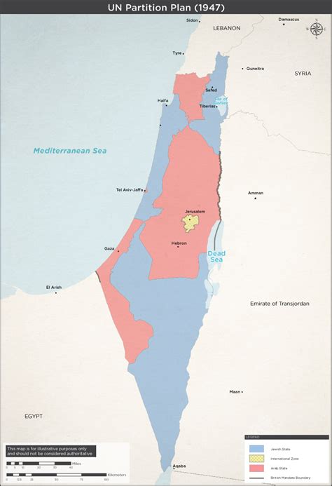 Un Partition Plan For Palestine Historical Atlas Of Eastern Mediterranean 29 November 1947 Omniatlas