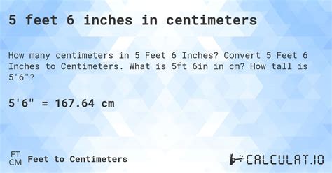 Understanding 5 Feet 6 Inches In Centimeters A Comprehensive Guide