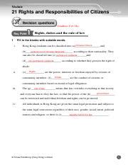Understanding Rights And Responsibilities Of Citizens In Hong Course Hero