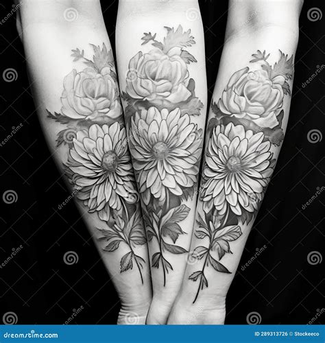 Unique Black And White Flower Tattoos