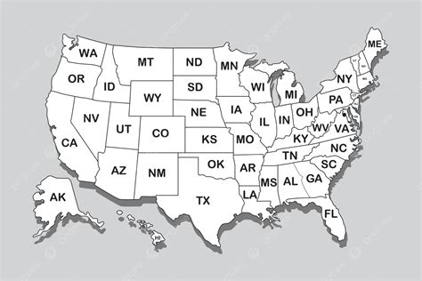 United States Map Clip Art With No Names Us Map With State Names