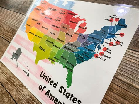 United States Map Poster United States Map Classroom 50 Etsy Canada United States Map Poster United States Map Classroom 50 Etsy Canada