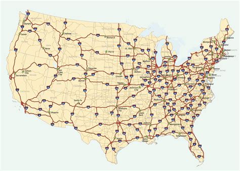 United States Map With Cities And Interstates