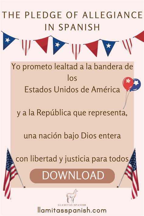 United States Pledge In Spanish
