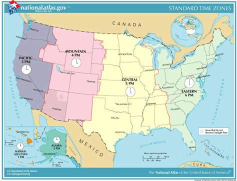 United States Time Zones Map Student Handouts United States Time Zones Map Student Handouts