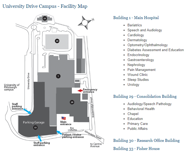 Pittsburgh University Campus Map