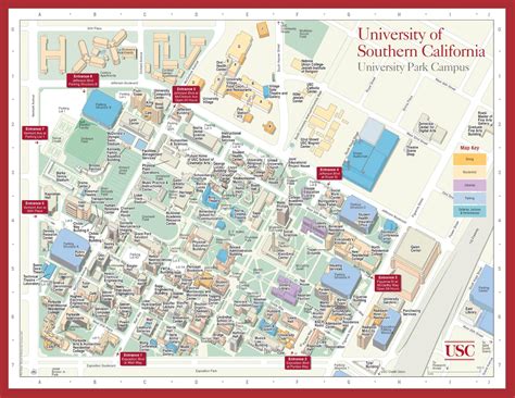 University Of Southern California Campus Map United States Map
