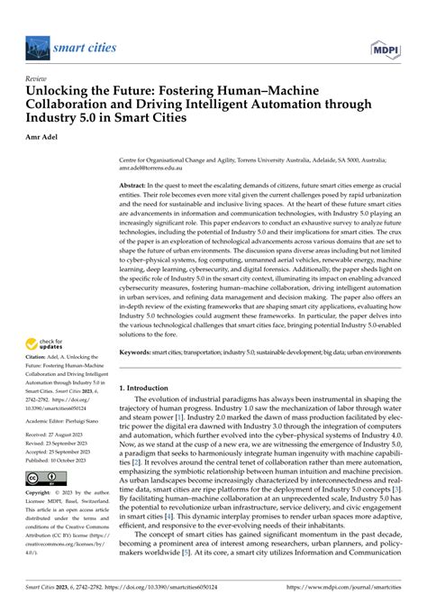 Unlocking The Future Fostering Human Machine Collaboration And Driving Intelligent Automation Through Industry 5 0 In Smart Cities Unlocking The Future Fostering Human Machine Collaboration And Driving Intelligent Automation Through Industry 5 0 In Smart Cities