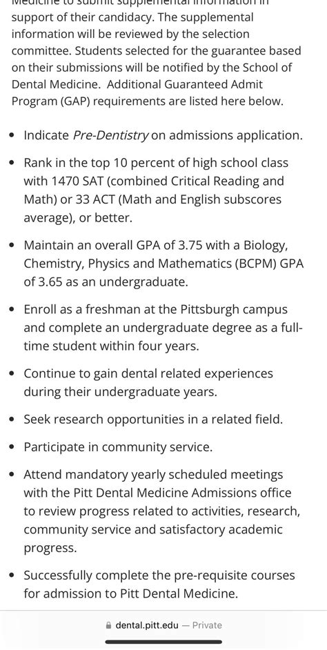 Upitt Dental Gap R Applyingtocollege