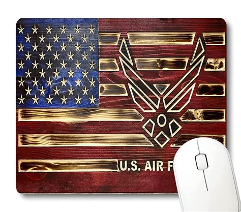 Us Air Force Rustic Wood Grain Mouse Pad Vintage Armed Forces American