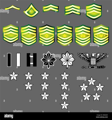 Us Army Rank Insignia Stock Vector Image Amp Art Alamy