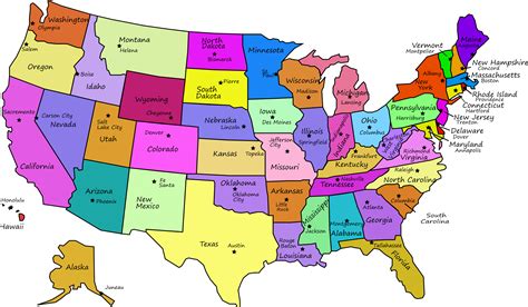 US Map of States and Capitals