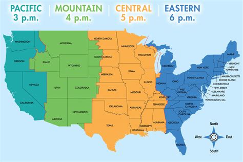 Us Time Zone Map Guide Of The World