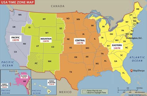 Usa Time Zones Map Timebie