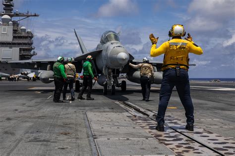 Uss Gerald R Ford Conducting Flight Operations Second Line Of Defense