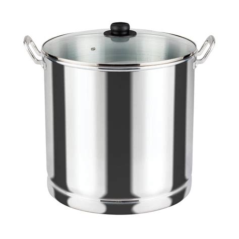 Vasconia 32 Qt Aluminum Steamer Stock Pot In Silver With Glass Lid