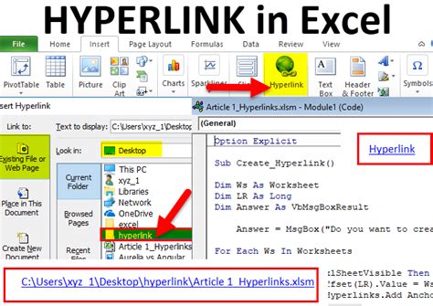 Vba Hyperlinks How To Create Hyperlink In Excel Using Vba Code