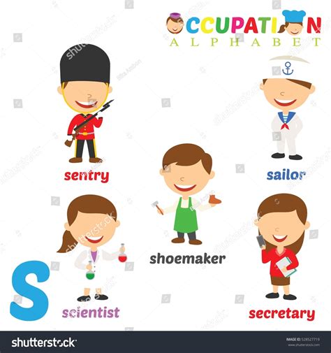 Vector Illustration Alphabet Occupation S Letter Stock Vector Royalty Free 528527719 Shutterstock