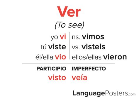 Ver Preterite Conjugation Guide