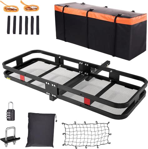 Vevor 60X24x6 In Hitch Mount Cargo Carrier 500Lb Capacity Folding