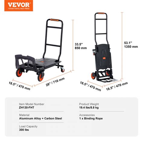 Vevor Aluminum Hand Truck 2 In 1 300 Lbs Load Capacity Heavy Duty Industrial Convertible Folding Hand Truck And Dolly Utility Cart Converts From Hand Truck To Platform Cart With Rubber Wheels Vevor Us Vevor Aluminum Hand Truck 2 In 1 300 Lbs Load Capacity Heavy Duty Industrial Convertible Folding Hand Truck And Dolly Utility Cart Converts From Hand Truck To Platform Cart With Rubber Wheels Vevor Us