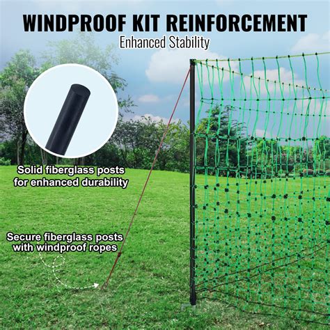 Vevor Electric Fence Netting 48 In H X 168 In L Pe Net Fencing Kit With Double Spiked Stakes Utility Portable Mesh Polywire Xxjqwlw48in1mre8av9 The Home Depot
