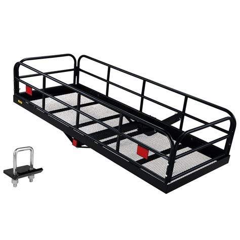 Vevor Hitch Cargo Carrier 60 X 24 X 6 In Folding Trailer Hitch Mounted
