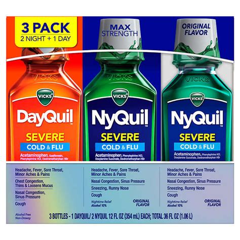 Vicks Dayquil And Nyquil Severe Cold Flu Relief Liquid Choose A