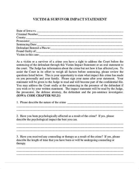 Victim Impact Statement
