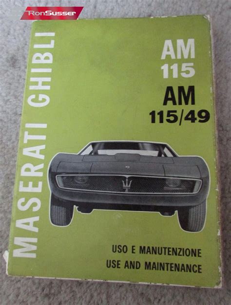 Vintage 1960 S Maserati Ghibli 115 49 Owners Maintenance Manual Ronsusser Com Vintage 1960 S Maserati Ghibli 115 49 Owners Maintenance Manual Ronsusser Com
