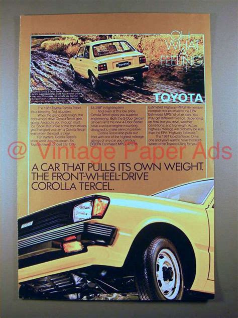 Vintage Ad 1981 Toyota Tercel The Car That Pulls Its Own Weight Curbside Classic