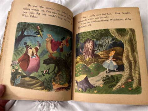 Vintage Disney Alice In Wonderland Little Golden Book Alice In