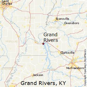 Vintage Grand Rivers Kentucky Map Poster Grand Rivers Ky City Road Wall Art Print Custom Maps Posters