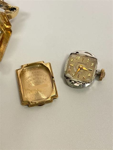 Vintage Lady Hamilton 14K Yellow Gold Biggs Watch 1955 Winds And Works Great Ebay