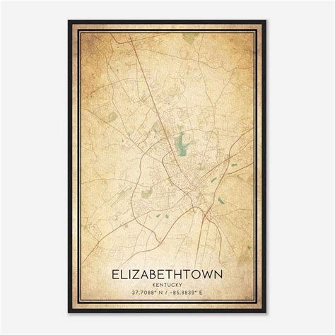 Vintage Littlestown Pennsylvania Map Poster Modern Home Decor Wall Art Print Custom Maps Posters