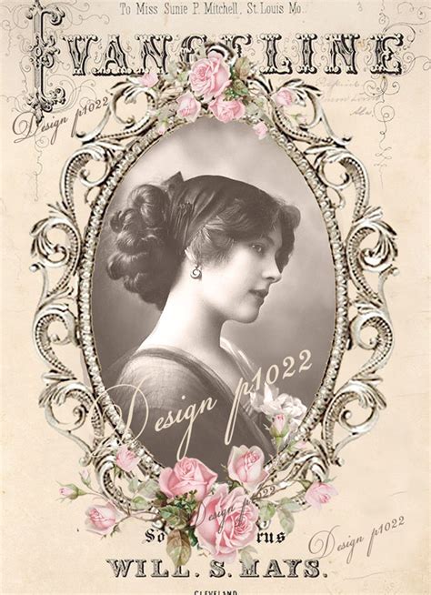 Vintage Woman Digital Collage P1022 Free For Personal Use