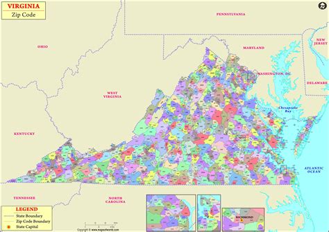 Virginia Zip Codes Map Of Virginia With Zip Codes List