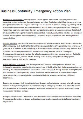 Vision Continuity Emergency Action