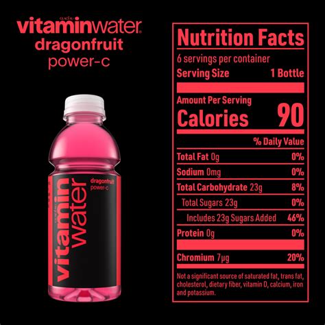 Vitamin Water Dragonfruit Label Glaceau Vitaminwater Varieties