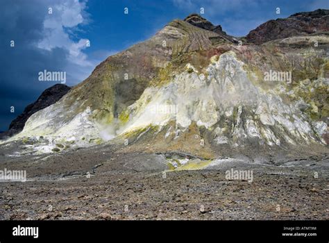 Volcanic Formations On White Island Volcano New Zealand Stock Photo