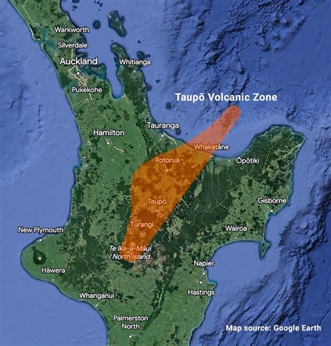 Volcano Eruption New Zealand Map