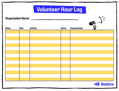 Volunteer Hours Log Free Resource Tips Mobilize Blog