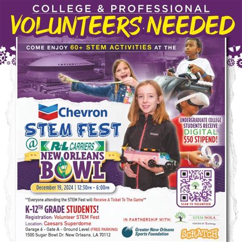 Volunteer With Stem Nola At The R L Carriers New Orleans Bowl This