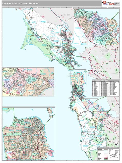 Wall Maps Of San Francisco California Marketmaps Com