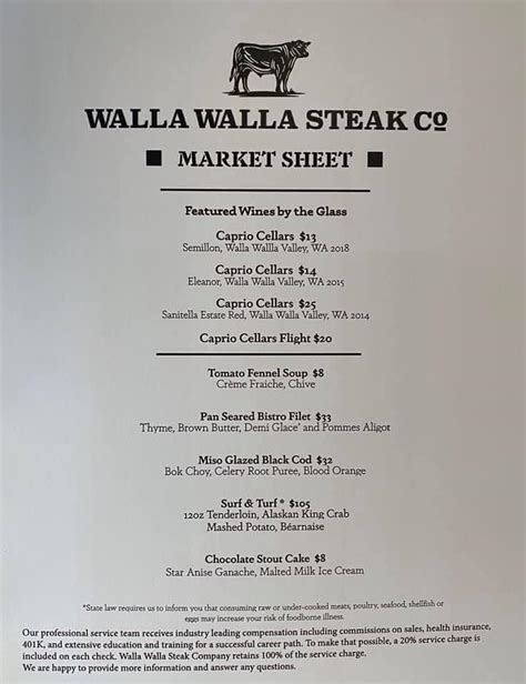 Walla Walla Steak Company Menu Prices Restaurant Reviews Tripadvisor Walla Walla Steak Company Menu Prices Restaurant Reviews Tripadvisor