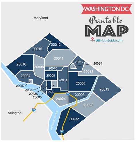 Washington Dc Zip Code Map Dc Zip Code Map District Of Columbia Usa