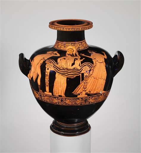 Water Jar Kalpis Hydria Depicting Danae Receiving Zeus Museum Of